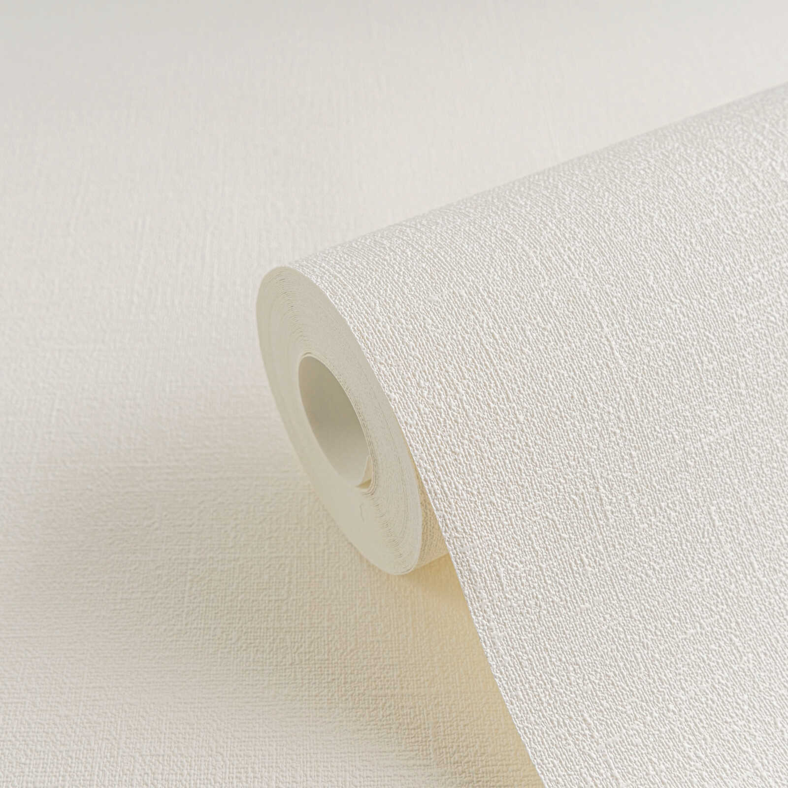 Creme Tapete unifarben & matt mit Strukturmuster