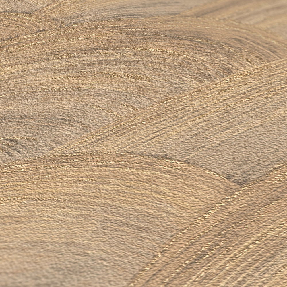             Vliesbehang met glanzend golfpatroon - beige, bruin, goud
        