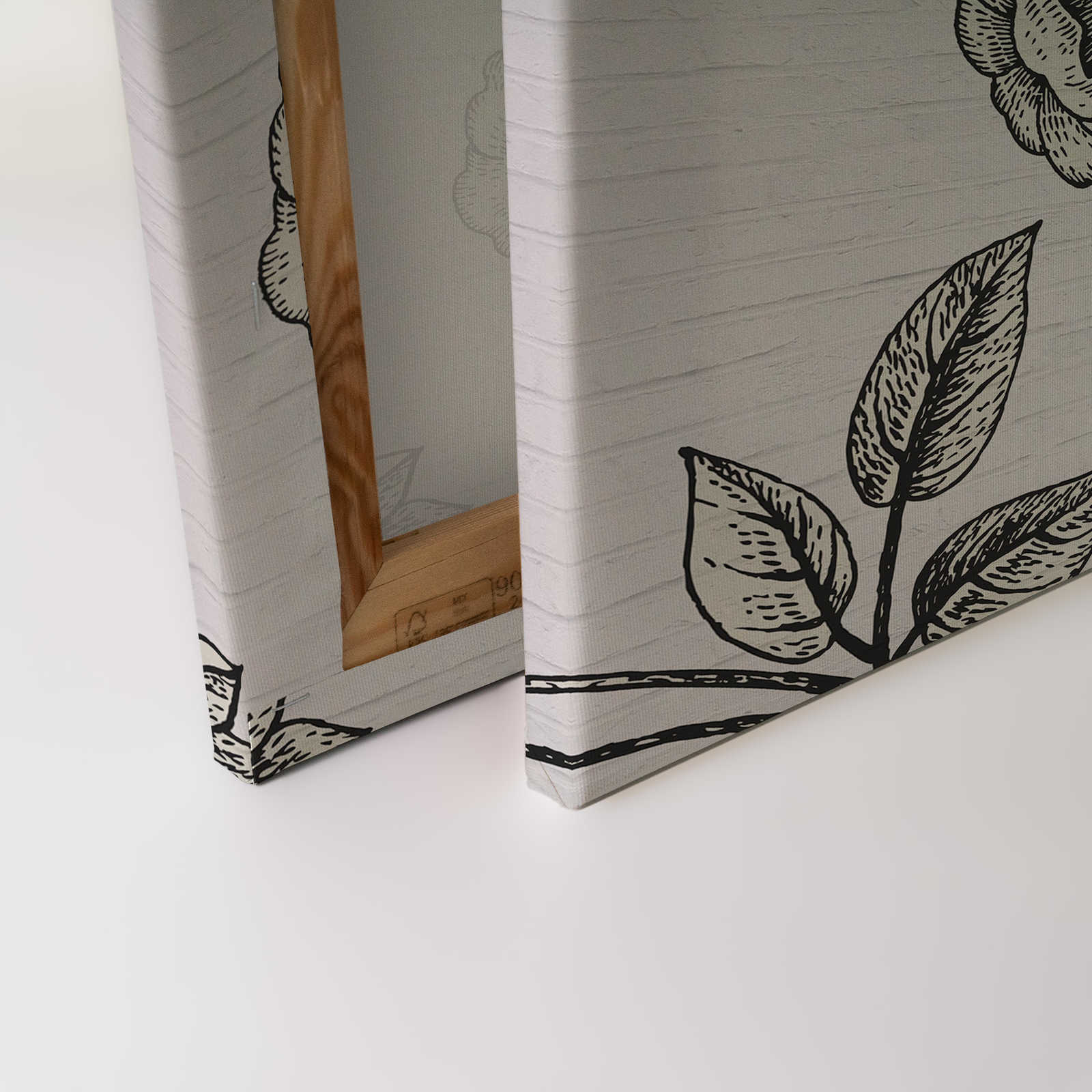             Steinwand Leinwandbild mit Natur Design im Zeichenstil – 0,90 m x 0,60 m
        