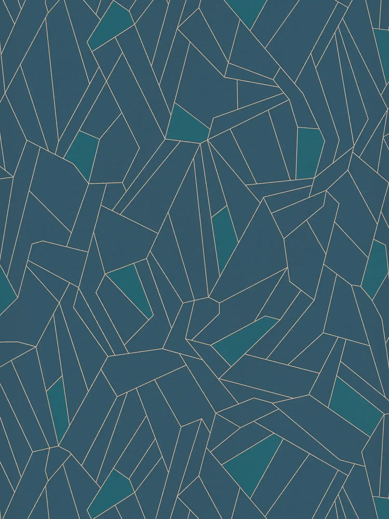         Retro non-woven wallpaper with glitter effect - blue, petrol, beige
    