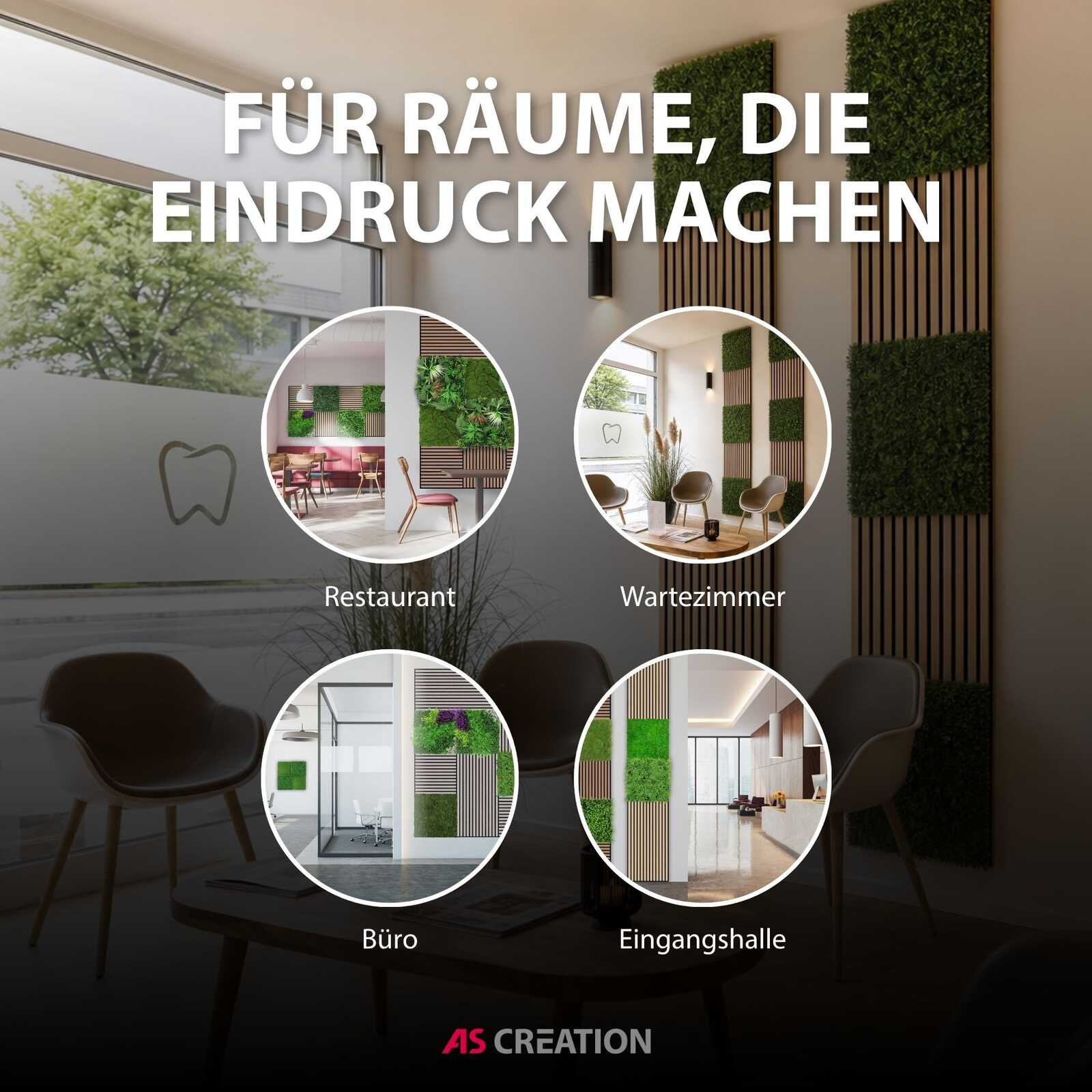 Holzvertäfelung, Grünpflanzen, Wartezimmer, Büro, Eingangshalle