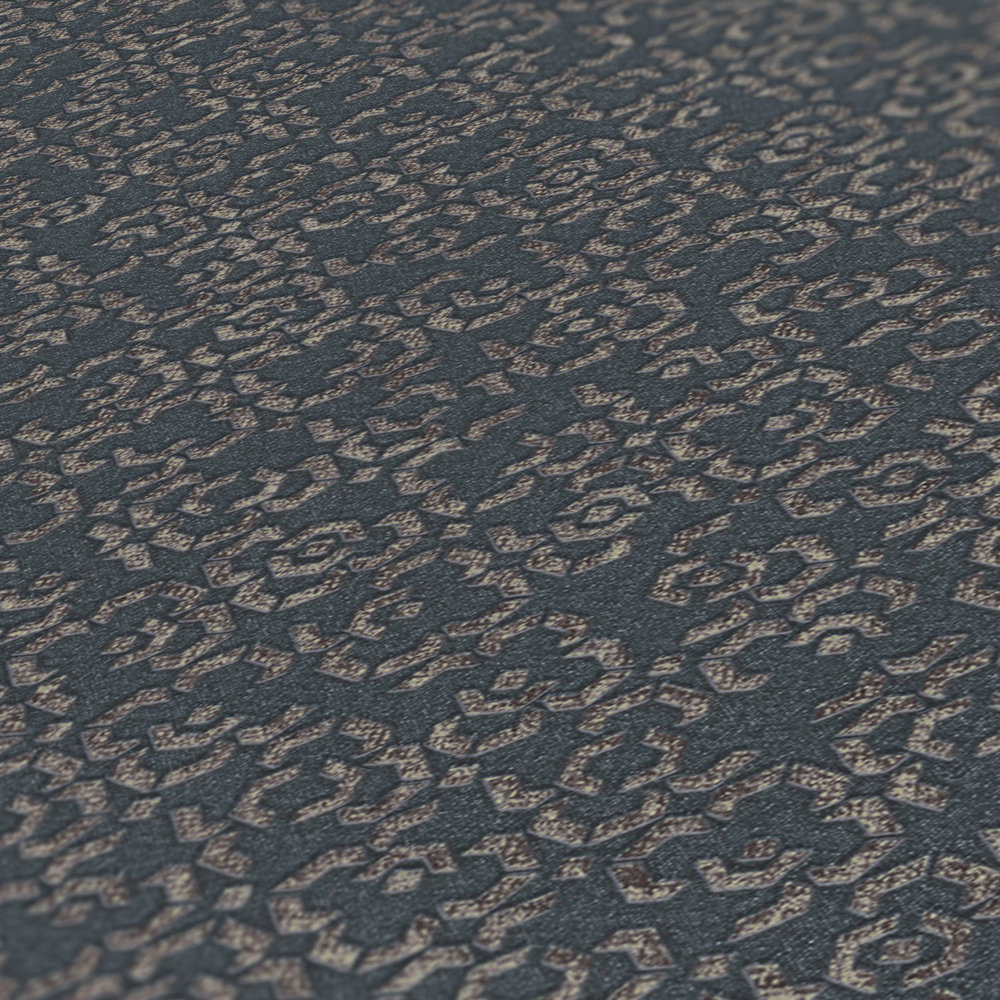 3D Vliestapete mit Metallic-Effekt – Grau, Metallic