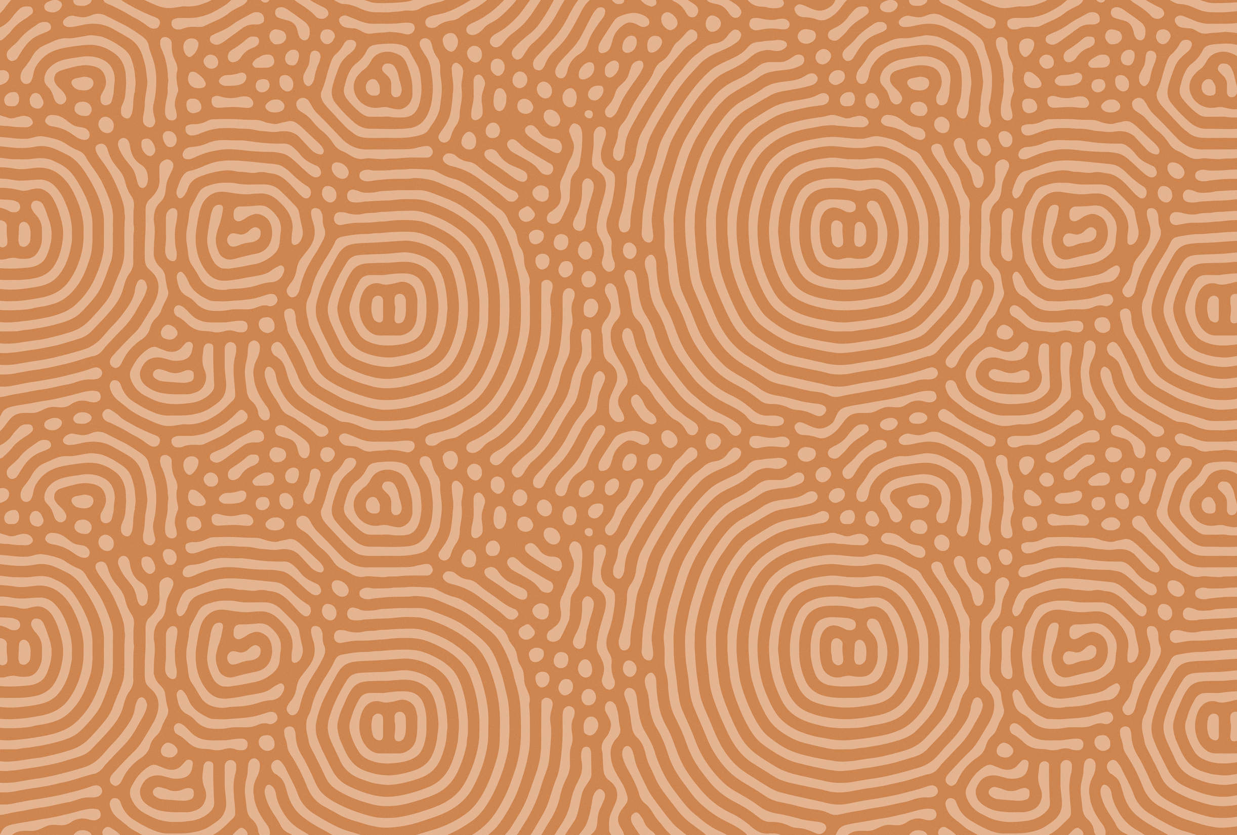Orange Wallpaper Labyrinth Pattern Terracotta
