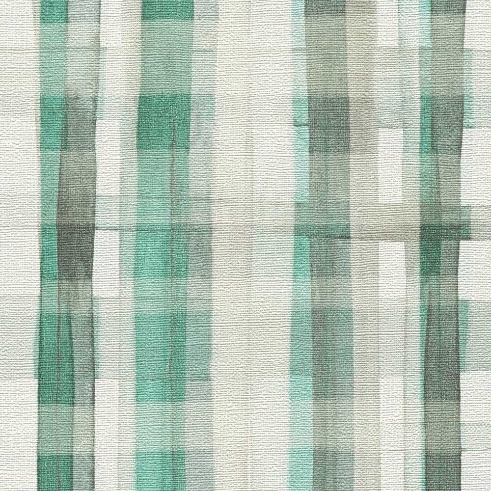             Zeitlose Vliestapete mit frischem Karomuster und einfacher Oberflächenstruktur – Grün, Weiß
        