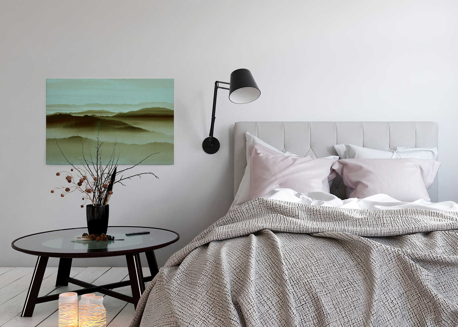             Horizon 2 - Leinwandbild in Pappe Struktur mit Nebel-Landschaft, Natur Sky Line – 0,90 m x 0,60 m
        