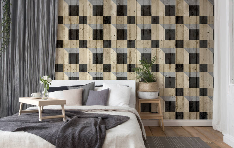 Drinnen, Innenarchitektur, Paneele aus Holz, Dekoration für Zuhause, Kissen