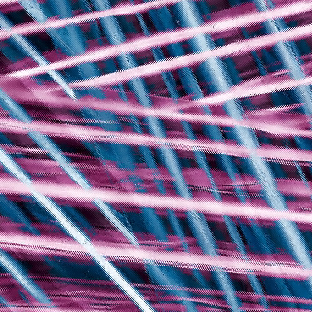             Fototapete 'Fadenspiel' – Faszinierendes Linienmuster für zeitgemäßes Wohnen, glatte Oberfläche – Lila, Blau
        