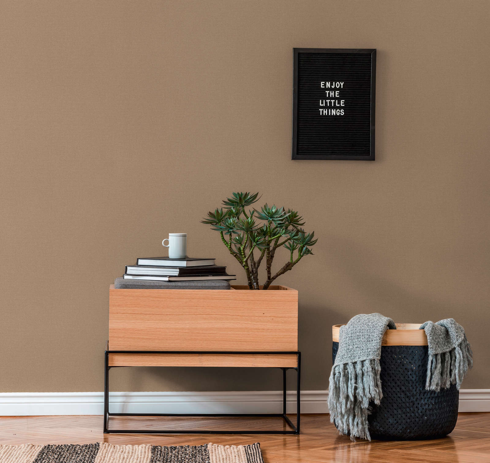             Textiloptik Tapete Vlies mit Struktureffekt, einfarbig – Beige
        