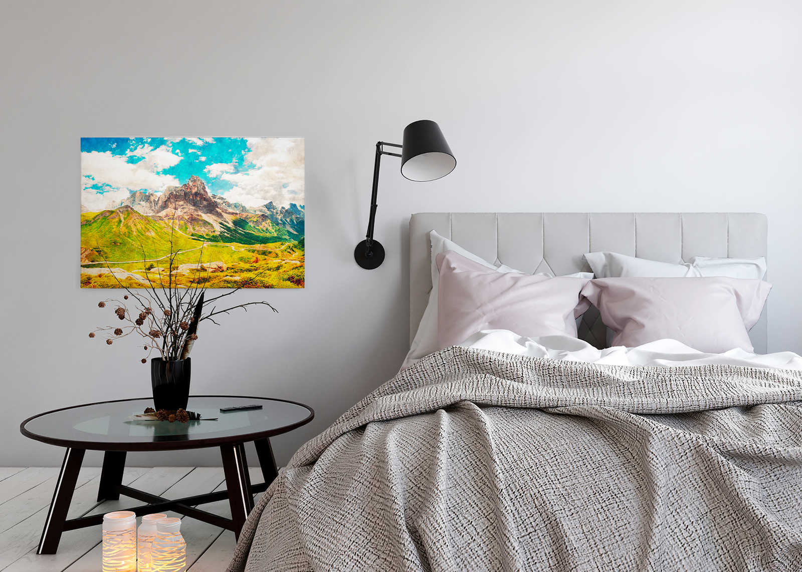             Dolomiti 1 - Leinwandbild Dolomiten Retro Fotografie - Löschpapier – 0,90 m x 0,60 m
        