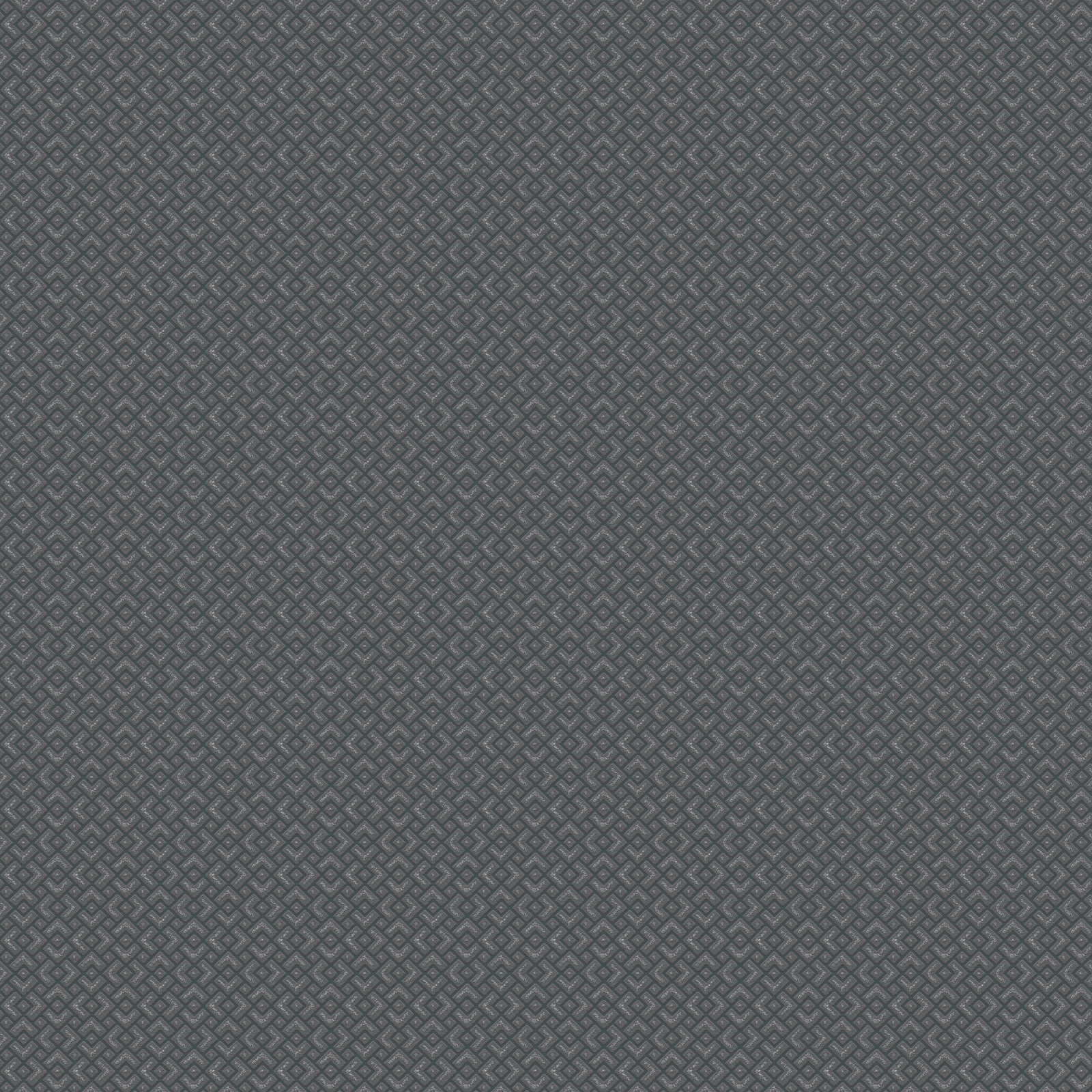         Tapete mit Metallic Akzent & Retro Muster – Schwarz
    