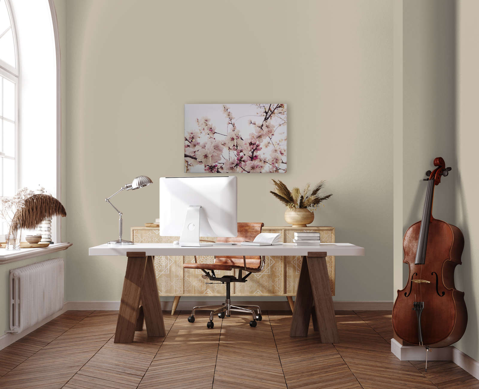             Natur Leinwandbild mit Kirschblüten – 0,90 m x 0,60 m
        