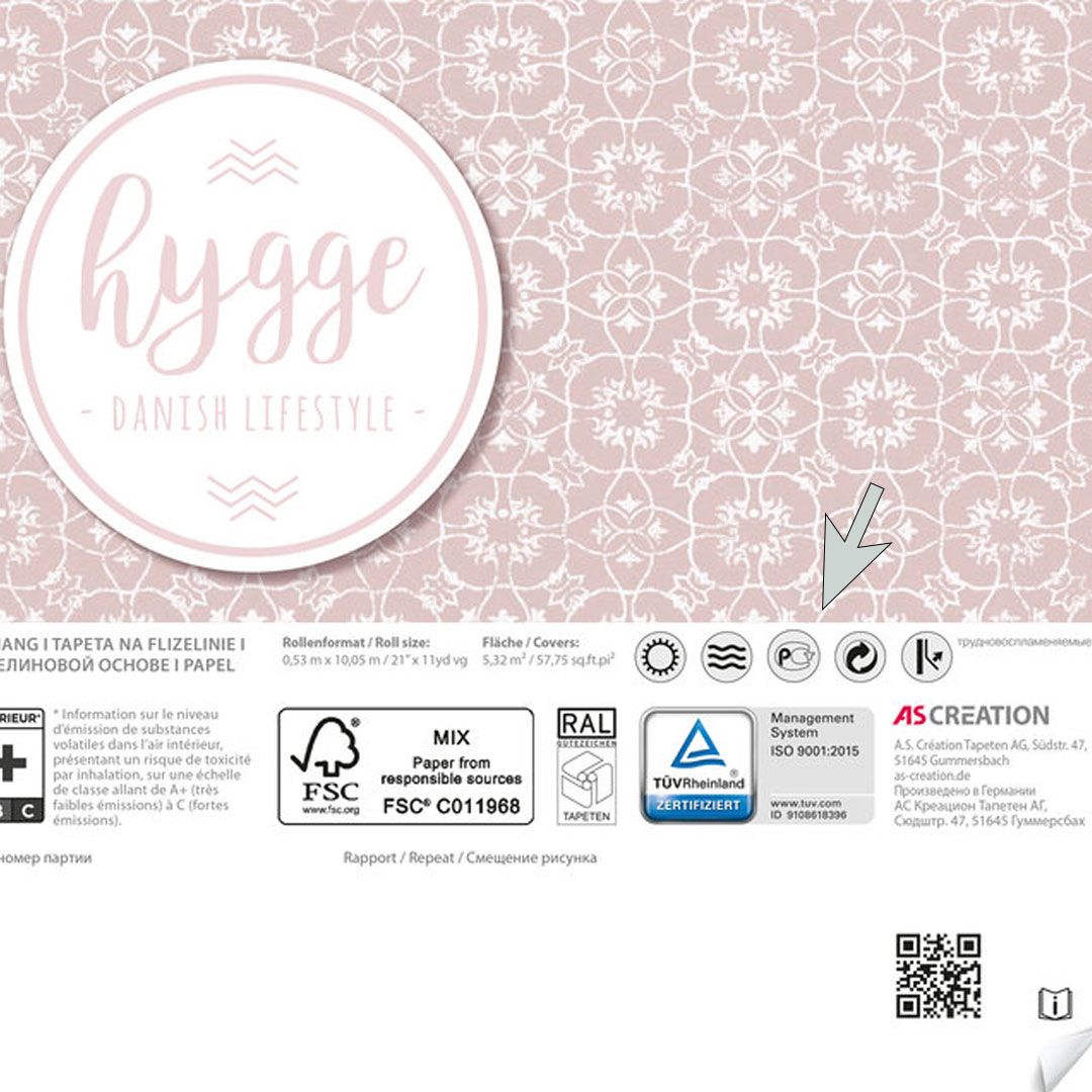 Tapetensymbole auf dem Einleger der Tapetenrolle finden