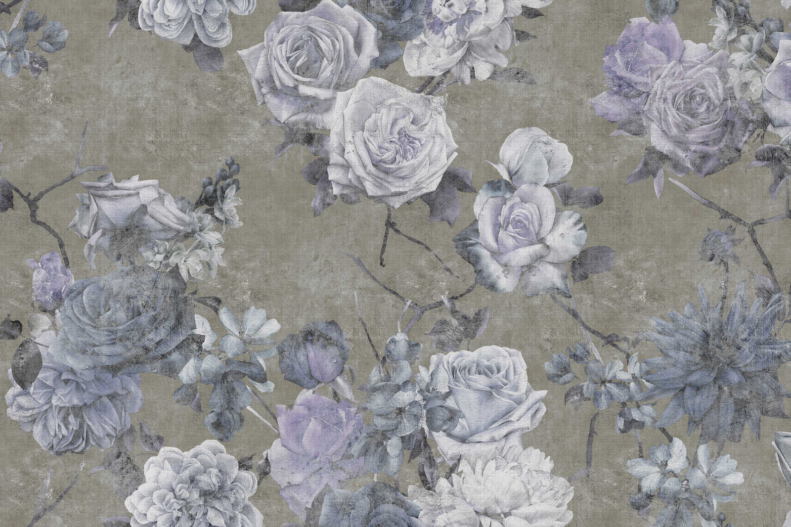 Sleeping Beauty 1 - Leinwandbild Rosenblüten im Used Look – 0,90 m x 0,60 m