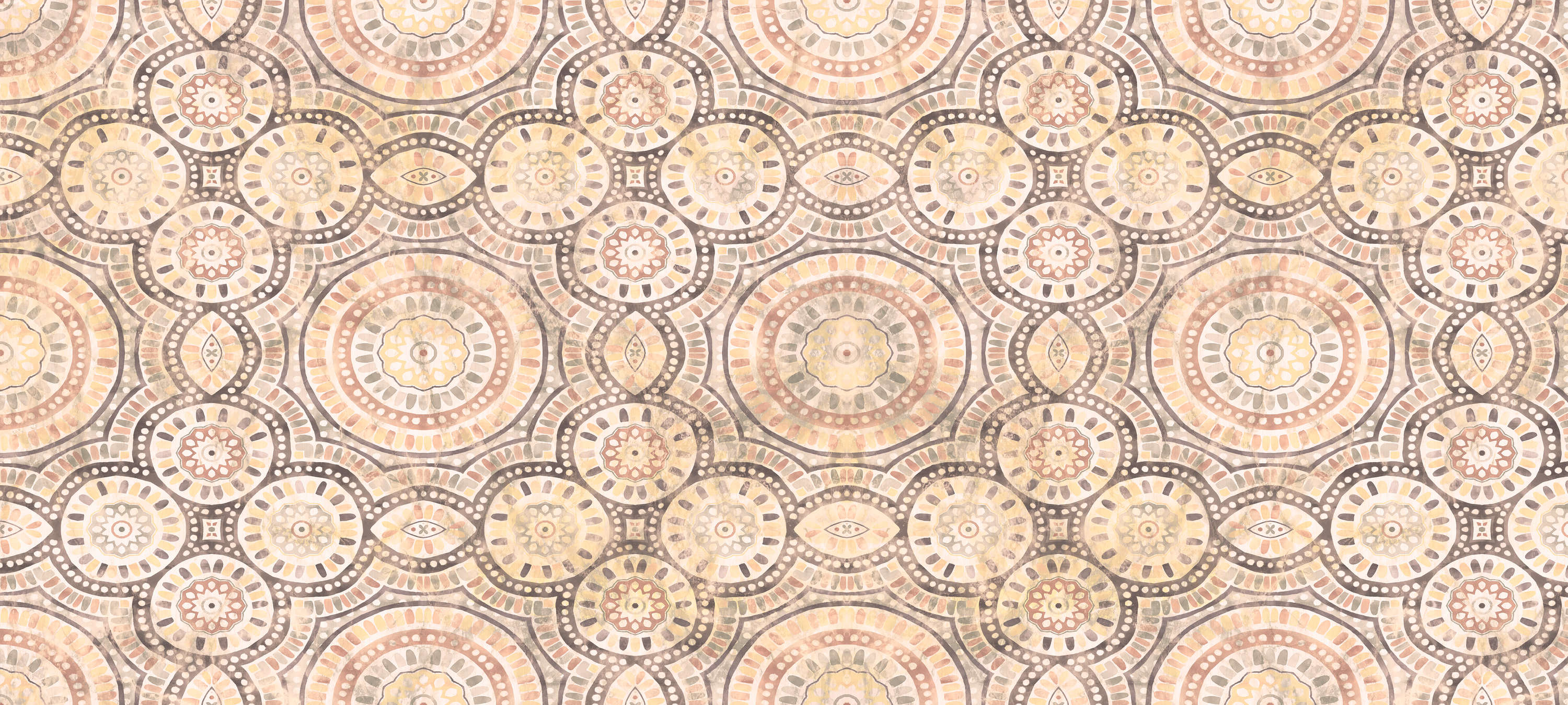 Plüschmuster, geometrische Kreise, Fliesenmuster, Mosaik, sanfteBeigeBraun