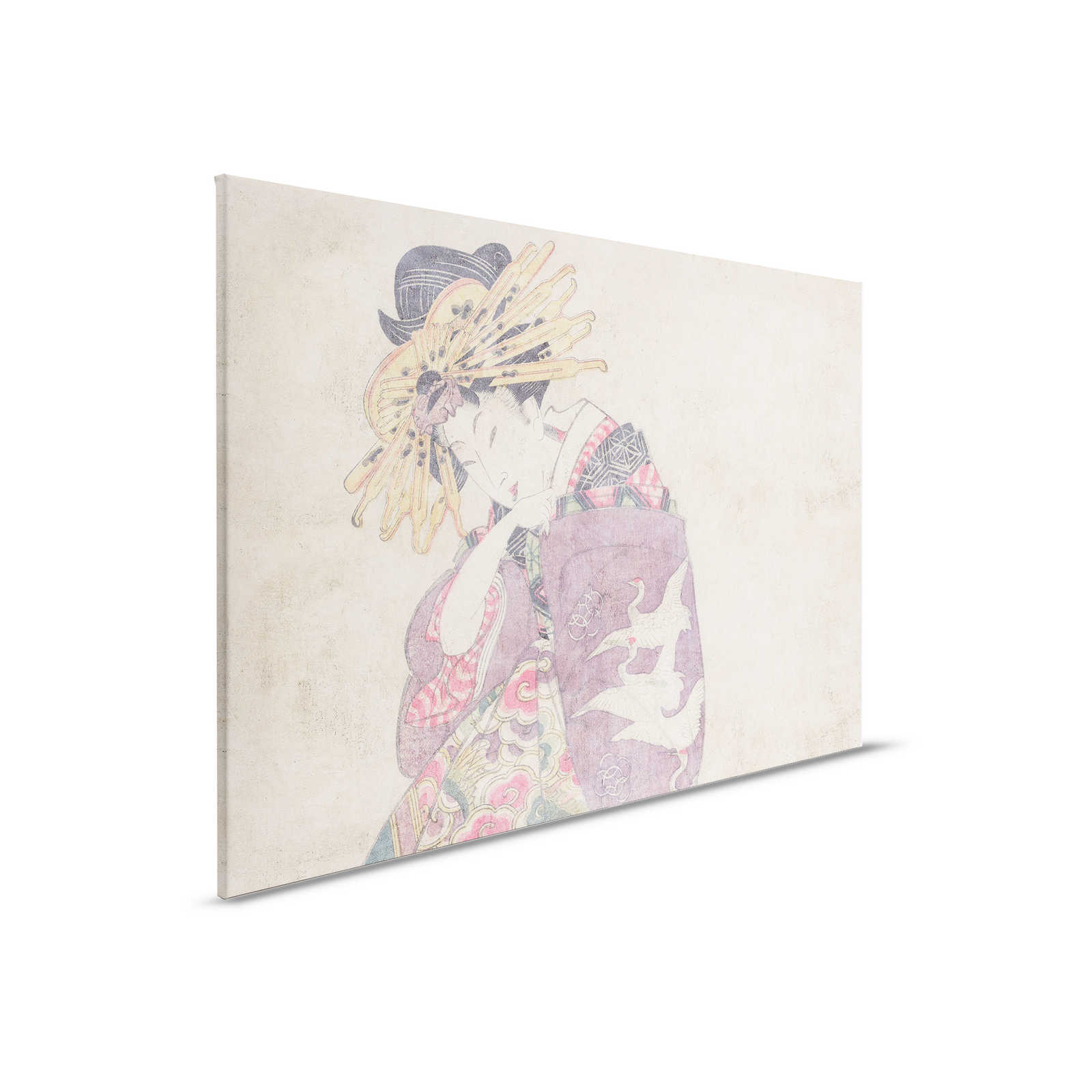 Osaka 1 - Impression d'art sur toile Décor asiatique style vintage - 0,90 m x 0,60 m