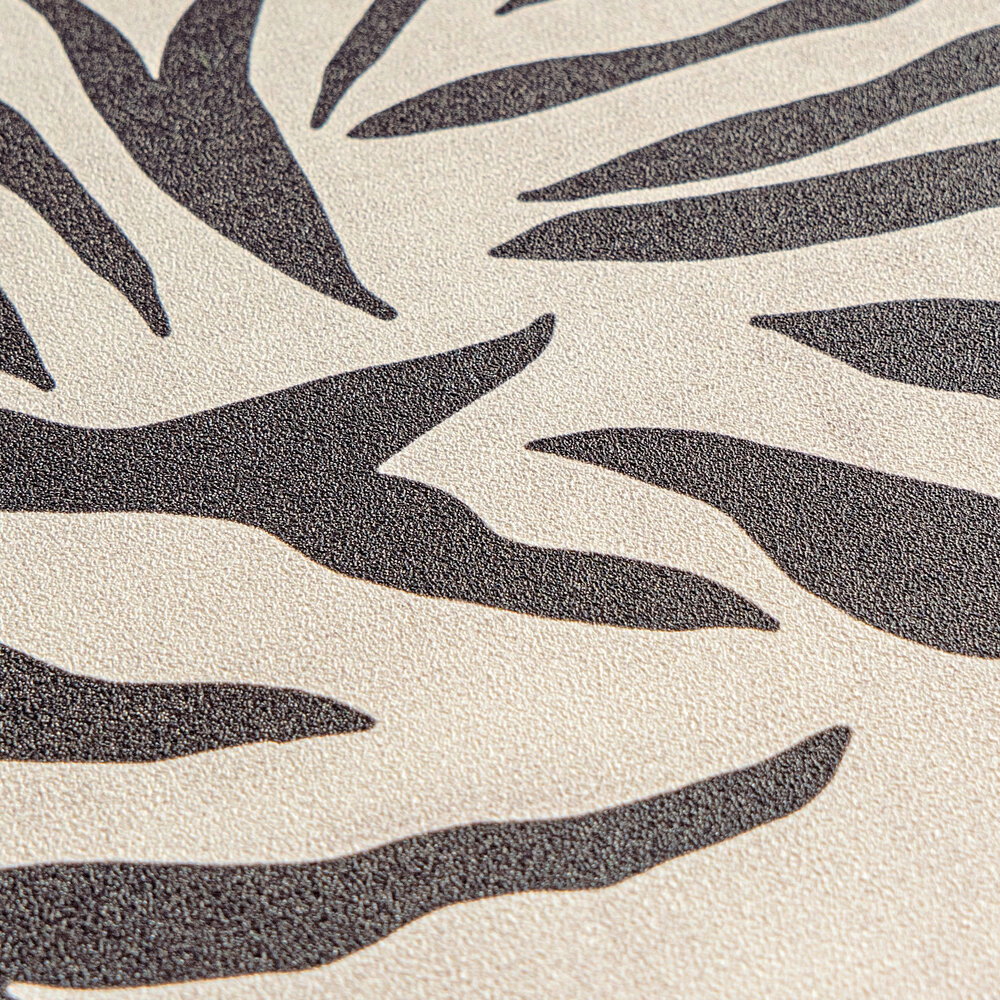             Exotische Vliestapete mit klassischem Zebramotiv, einfach strukturiert – Schwarz, Weiß
        