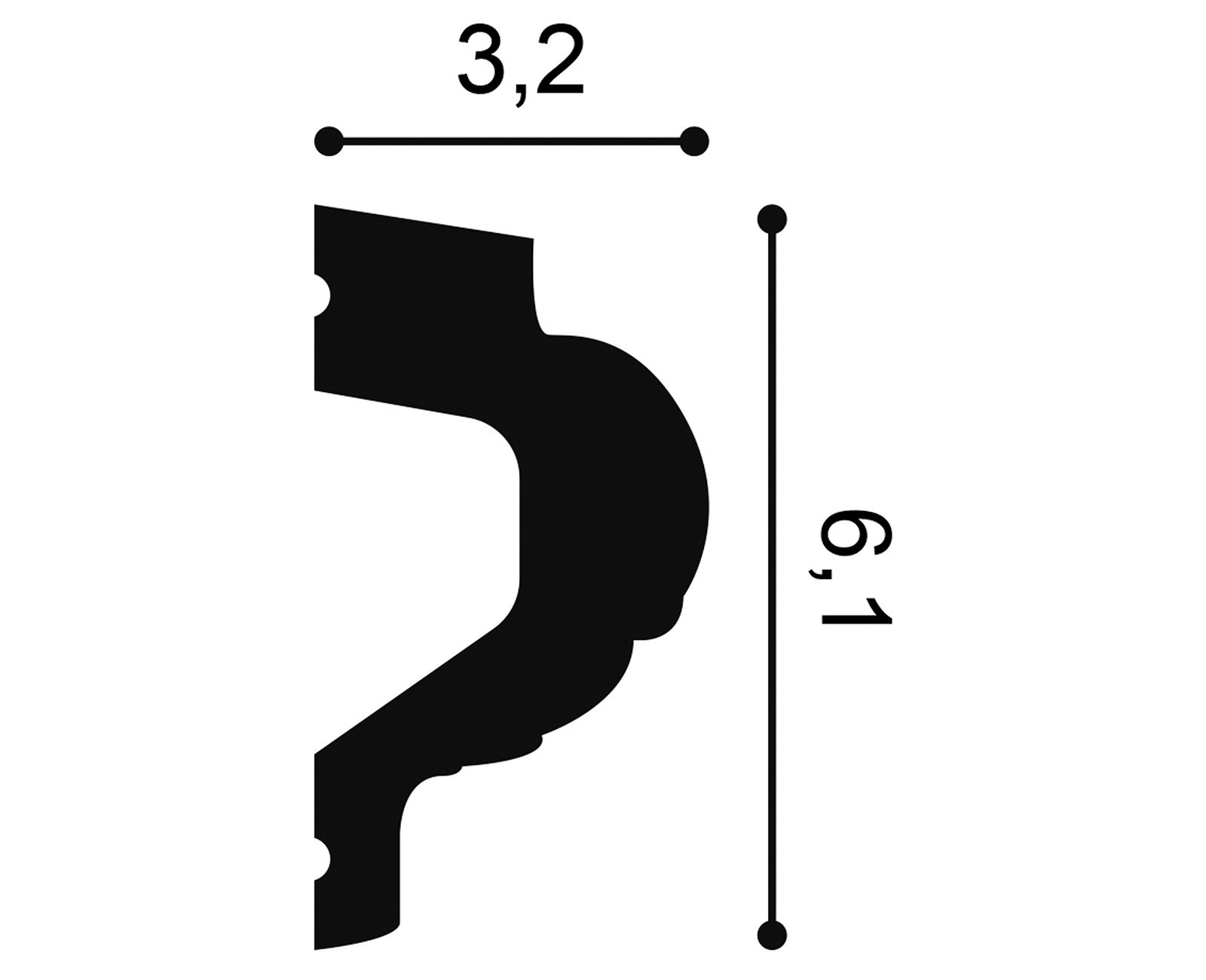 Dekorative Wandleiste Balkh – P3020