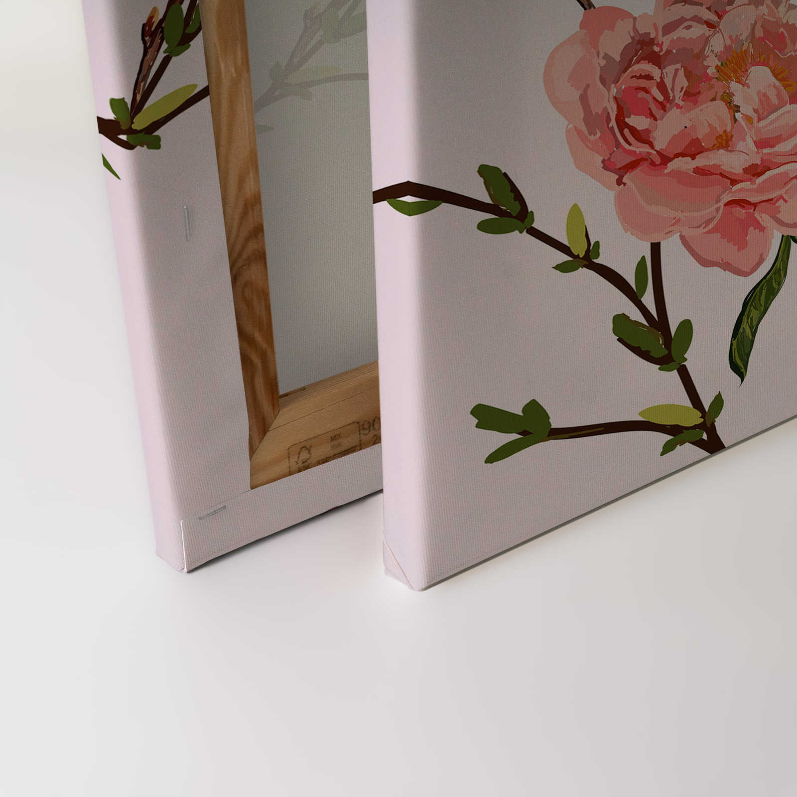             Leinwand Vögel & Blumen minimalistisch – 0,90 m x 0,60 m
        