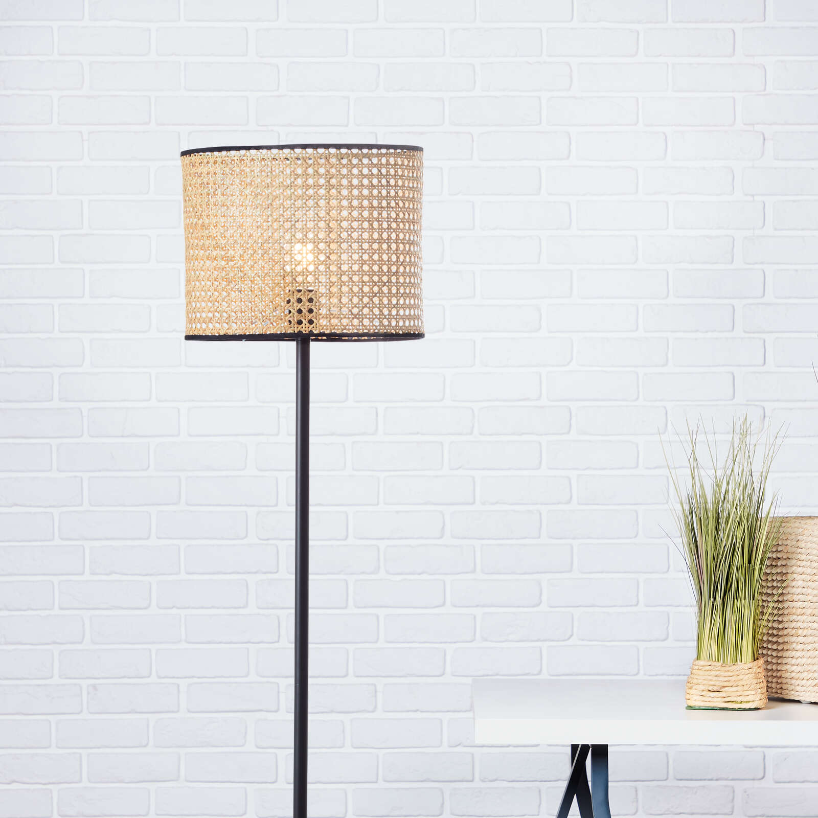 Stehleuchte aus Rattan - Toni 5 – Beige