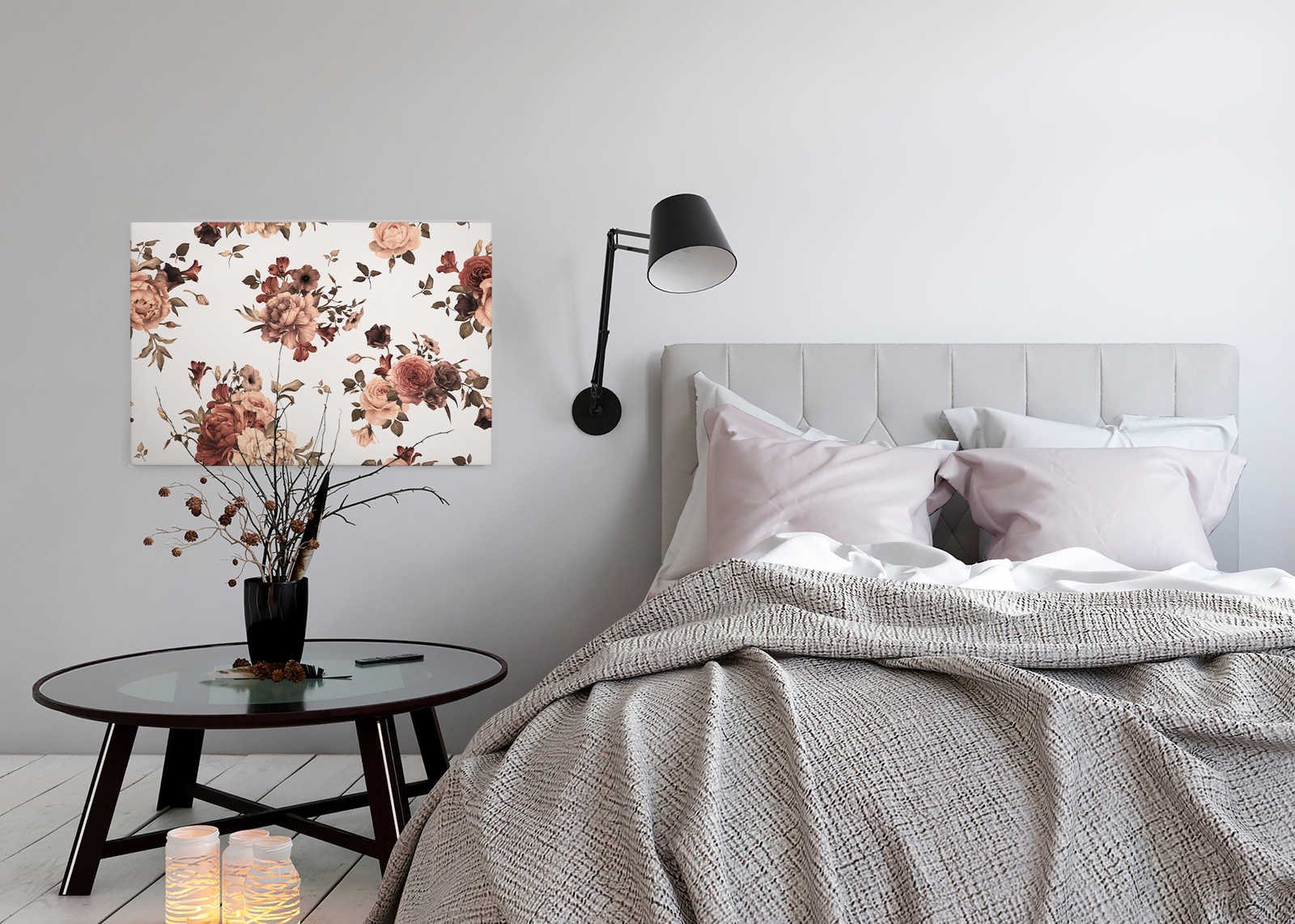             Blumen Leinwand romantisches Design – 0,90 m x 0,60 m
        