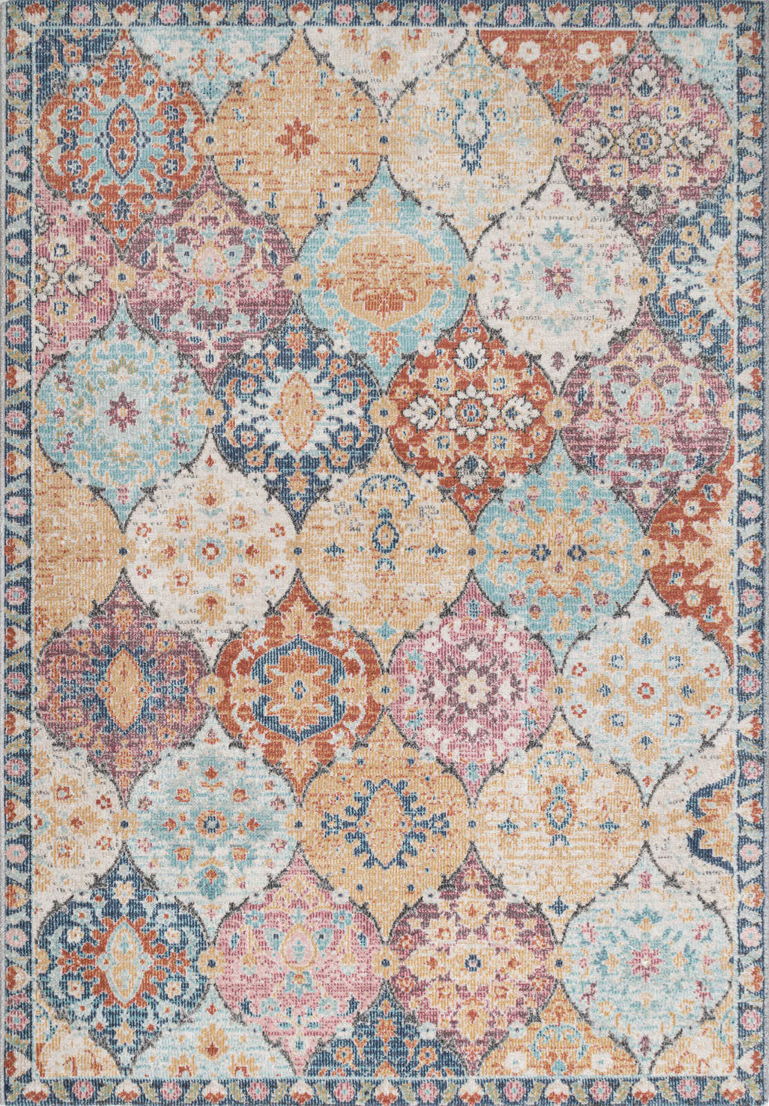             Bunter Outdoor Teppich aus Flachgewebe – 290 x 200 cm
        
