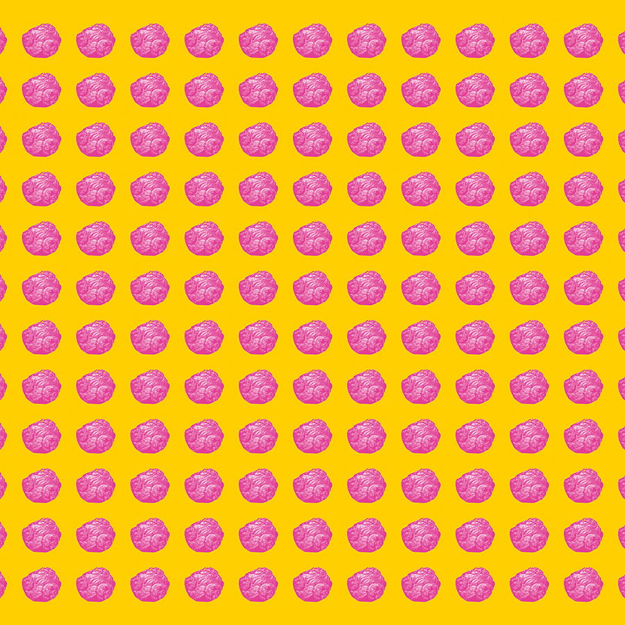         Fine "Detail Dots" photo wallpaper - Filigree dot pattern in pink and yellow - Yellow, Pink
    