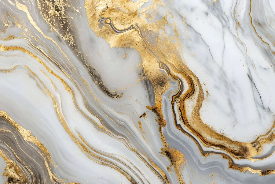             Fototapete Luxus Marmor-Goldtapete – Edles Design mit Goldakzenten als Vliestapete – Bunt
        