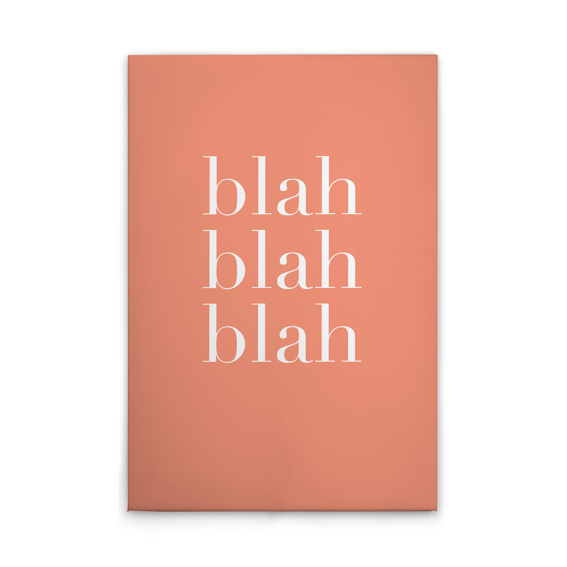             Blah Blah Blah Leinwandbild mit diagonalem Design – 30 x 45 cm - Orange, Rosa
        