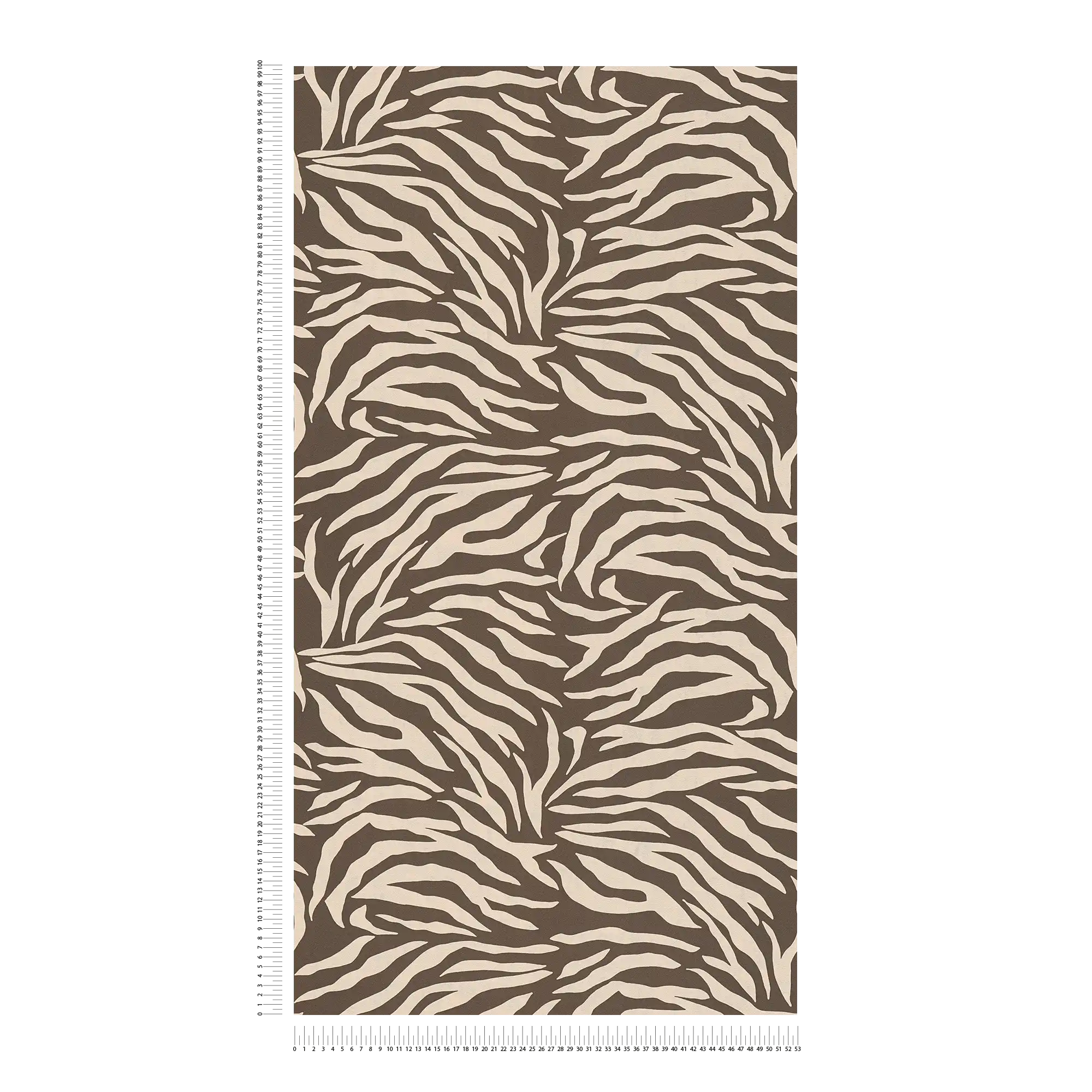             Moderne Vliestapete mit ausdrucksstarkem Zebramuster, leichte Struktur – Braun, Beige
        
