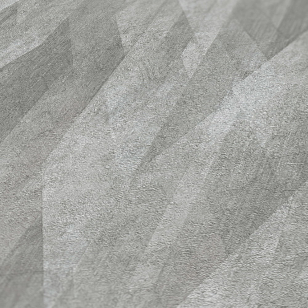 Vliestapete mit grafischen Rautendesign – Grau