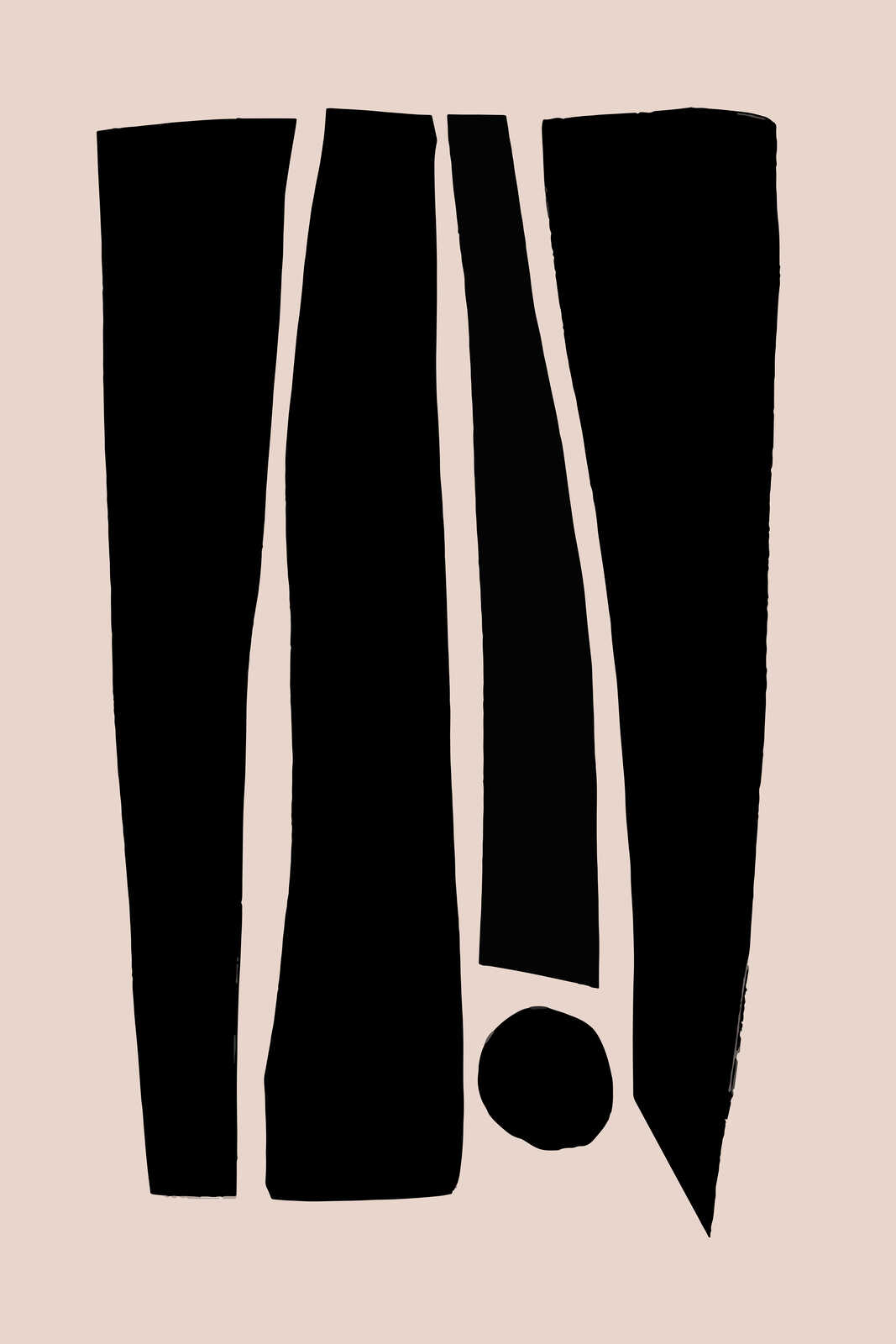             Leinwandbild Eleganz in Schwarz - Abstrakte Leinwand mit Kreisen und Formen – 30 x 45 cm - Creme, Schwarz
        