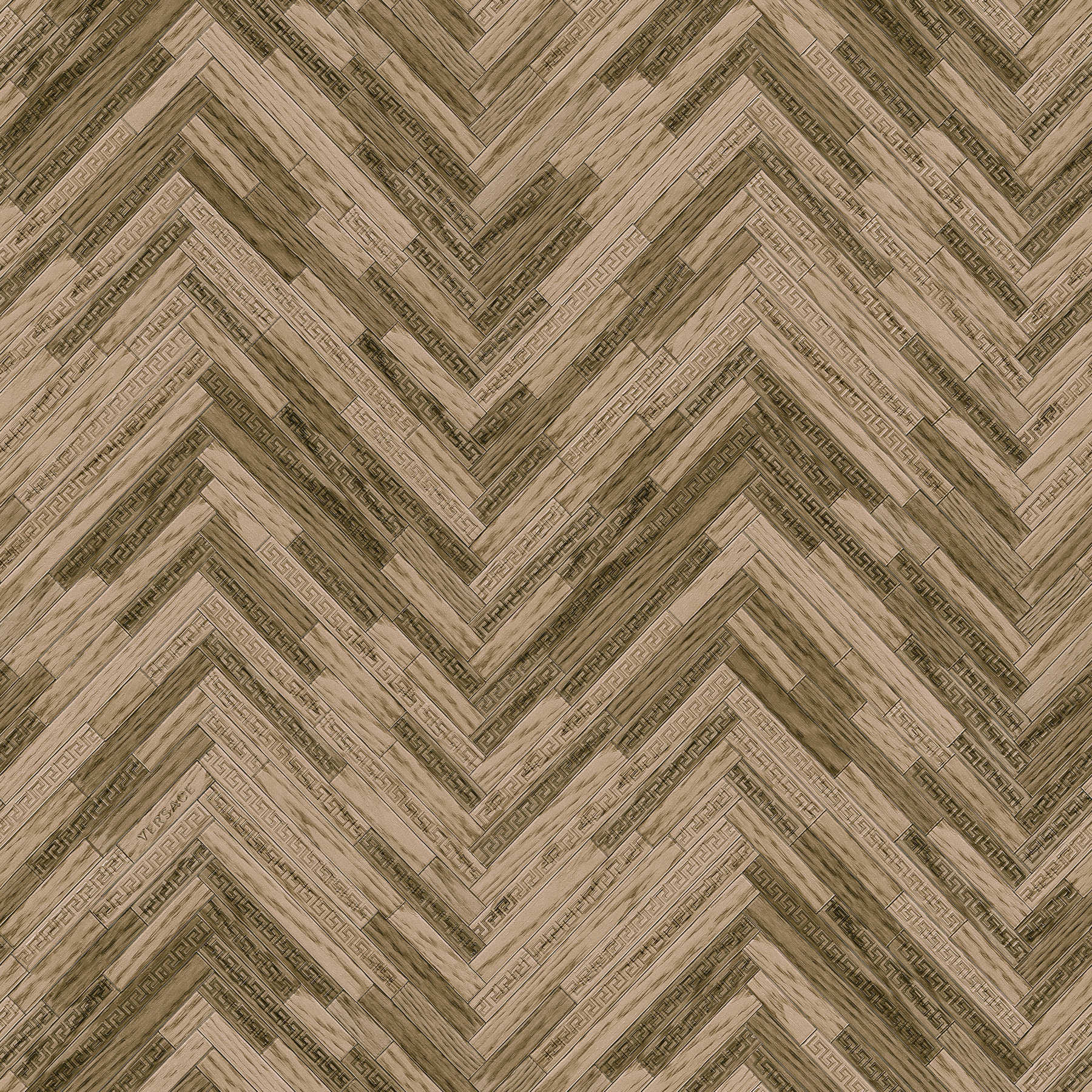         VERSACE Home wallpaper elegant wood look - brown, beige
    