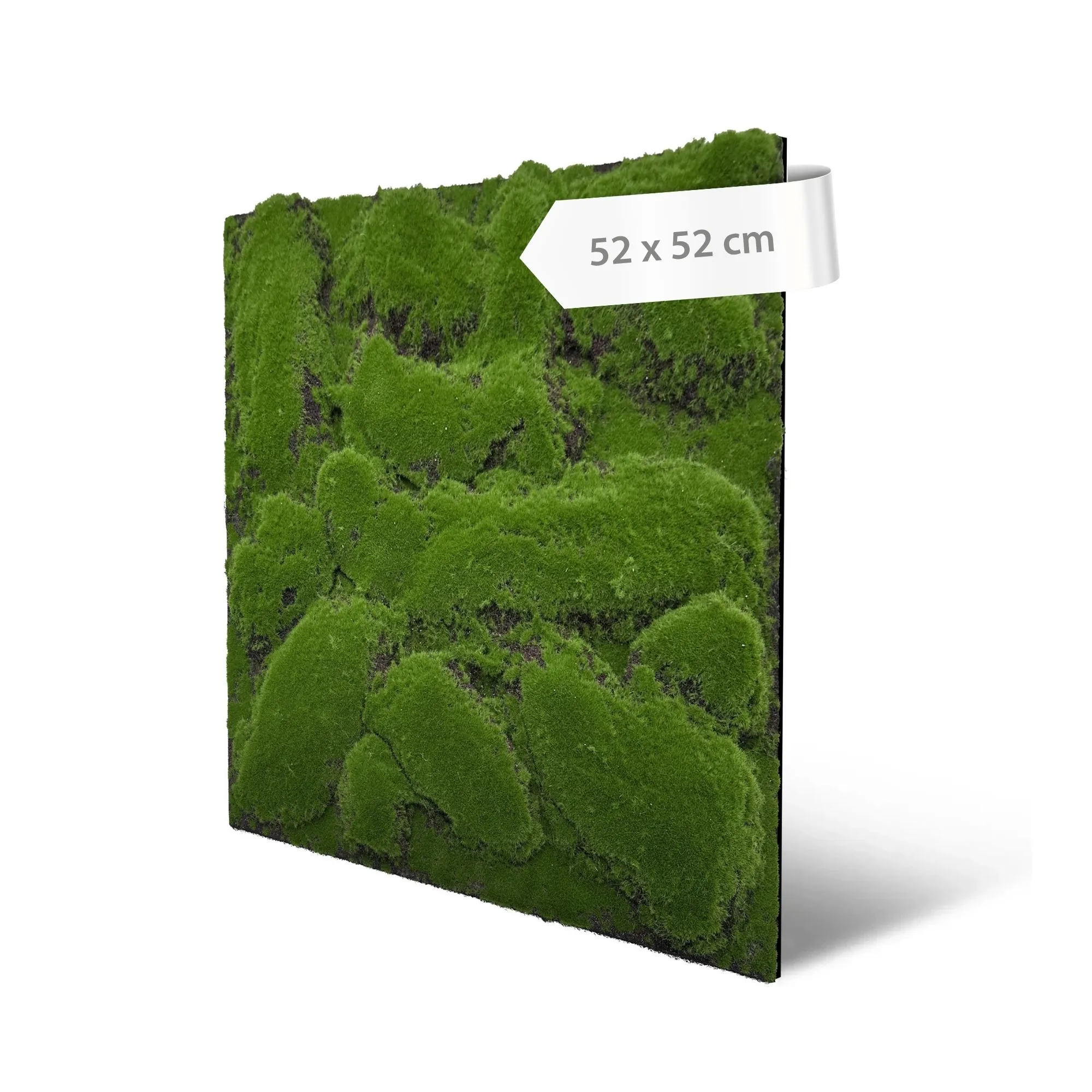 Wall panels with an extra-textured moss effect in deep forest green – artificial plant, 52 x 52 cm