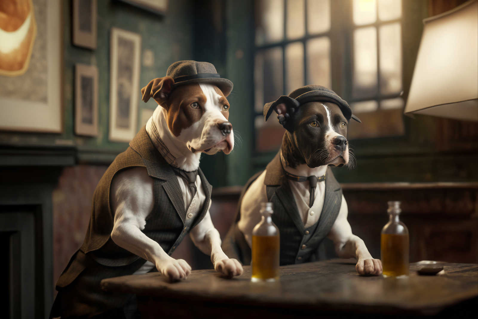 KI-Leinwandbild »Doggy Bar 2« – 90 cm x 60 cm