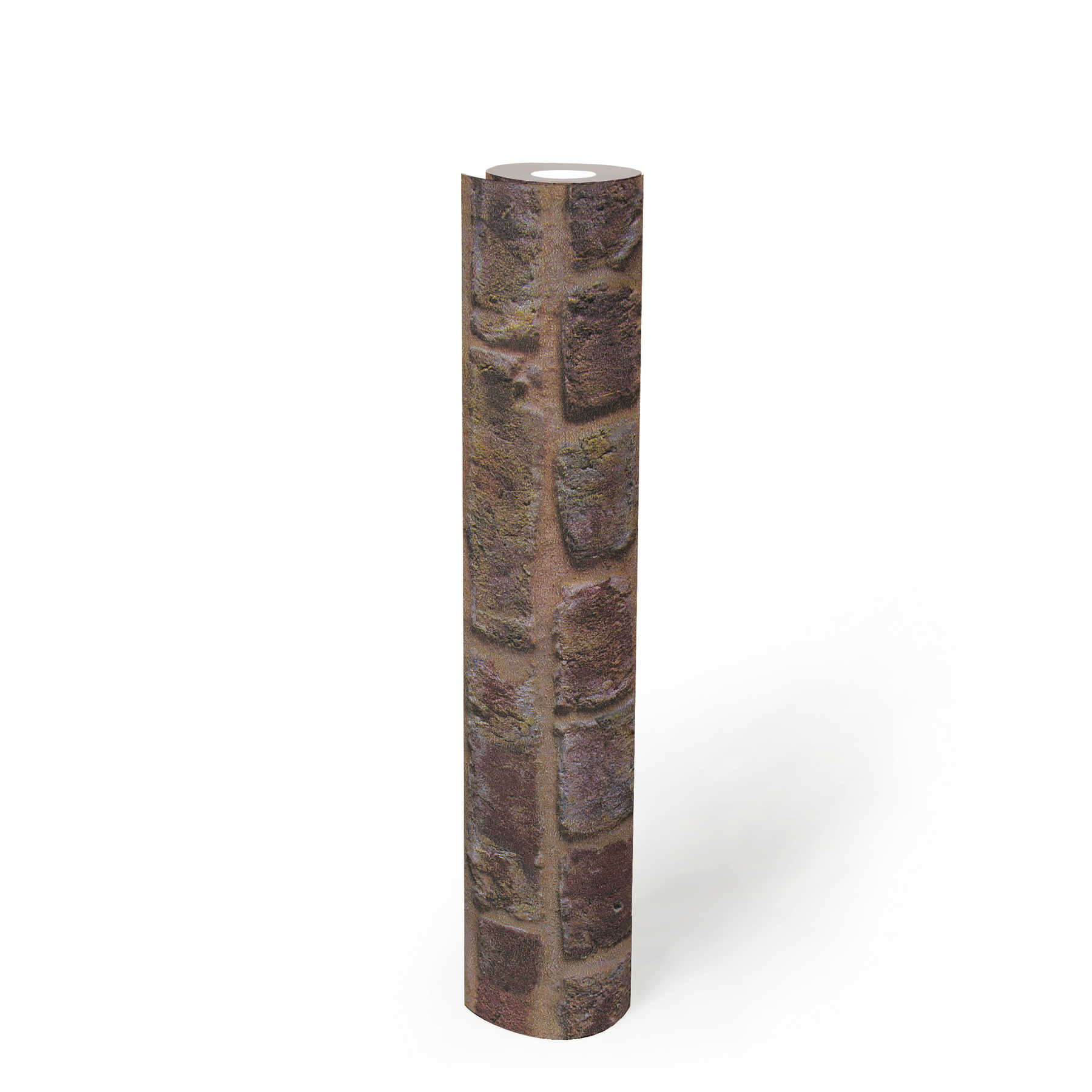             Stone optics wallpaper masonry in used look - brown
        