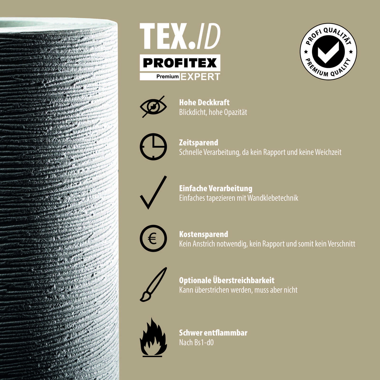             Vliestapete mit leichter Struktur überstreichbar – Weiß
        