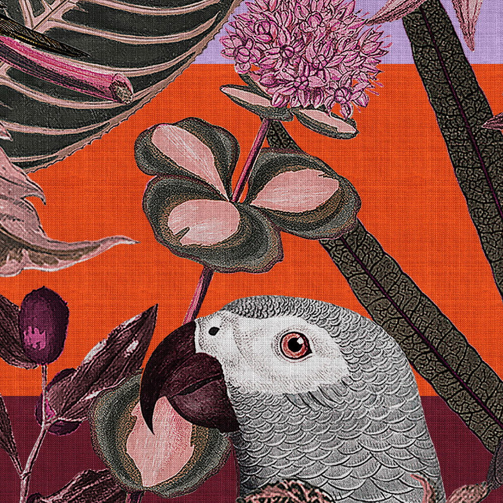 Fototapete »amazona 1« - Exotische Vögel –Violett | Glattes, leicht glänzendes Premiumvlies