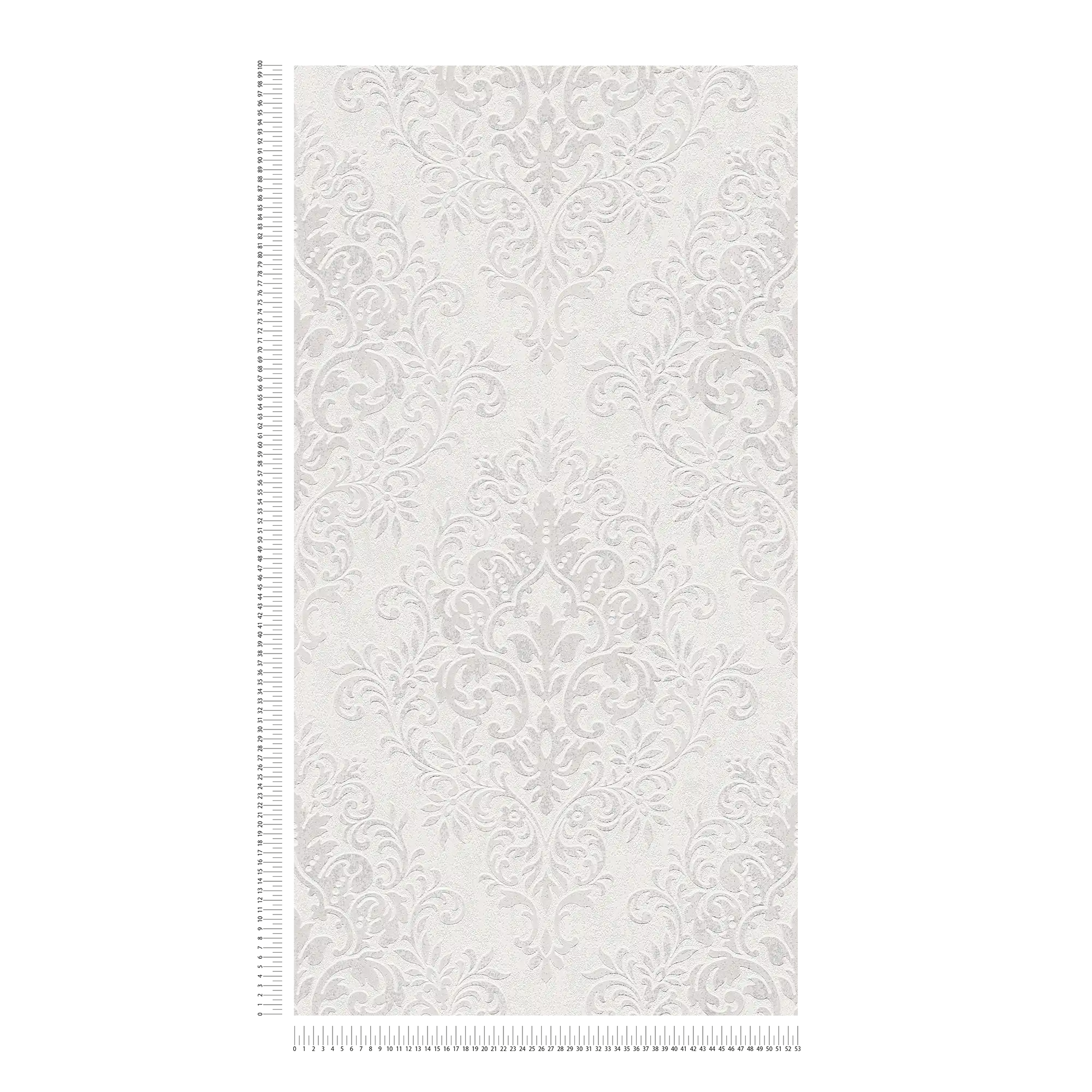 Vliestapete Ornament-Design mit Metallic-Akzenten – Grau