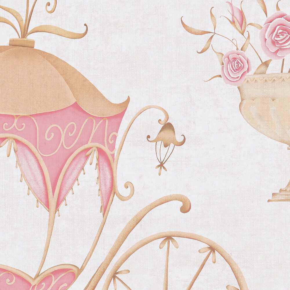             Kinderzimmer Vliestapete 'Once Upon a Time' - verspieltes Märchenmotiv für kleine Prinzessinnen – Beige, Creme, Rosa
        