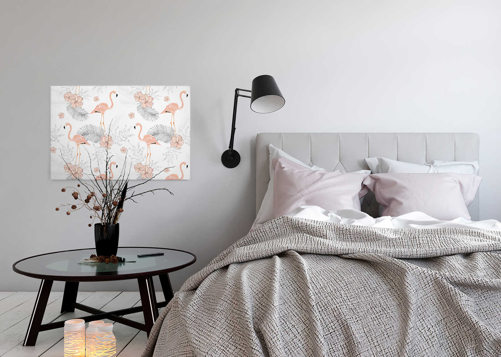             Leinwand Flamingos & Tropenpflanzen – 0,90 m x 0,60 m
        