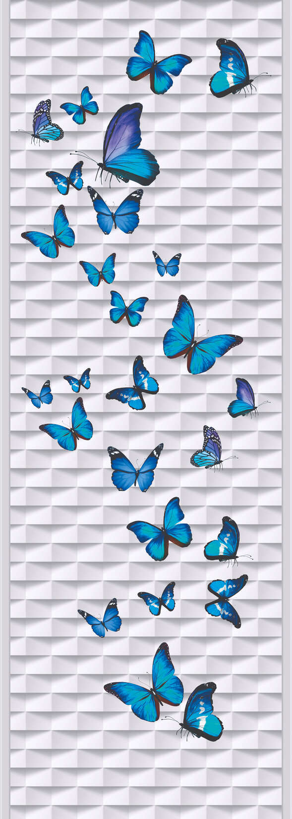 Schmetterling, Fliegende Schmetterlinge, Blau, Musterwand, Dekorativ