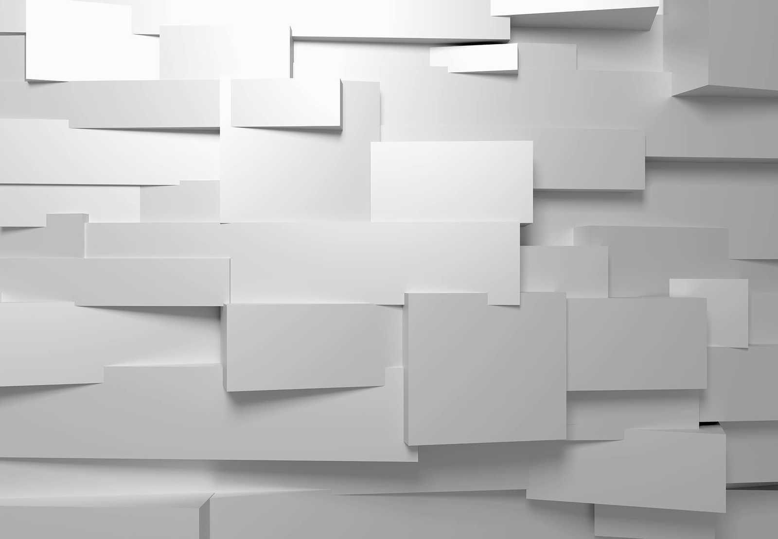         3D wall mural with modern graphic design - white, grey
    