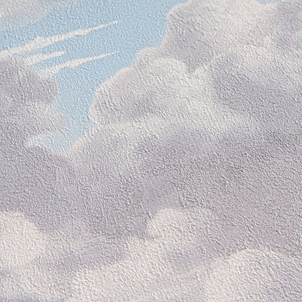 Wolkenmuster im Ölgemäldeoptik als Vliestapete von MICHALSKY – Grau, Blau, Weiß