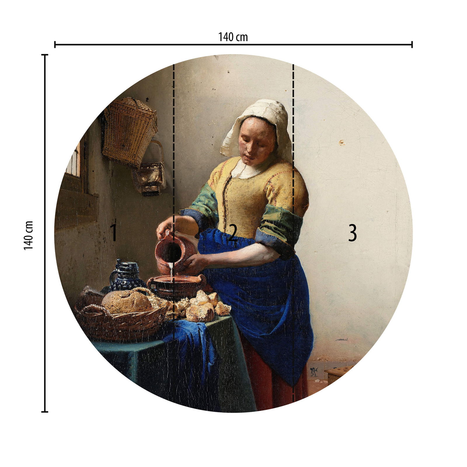             Fototapete rund gezeichnete Frau
        