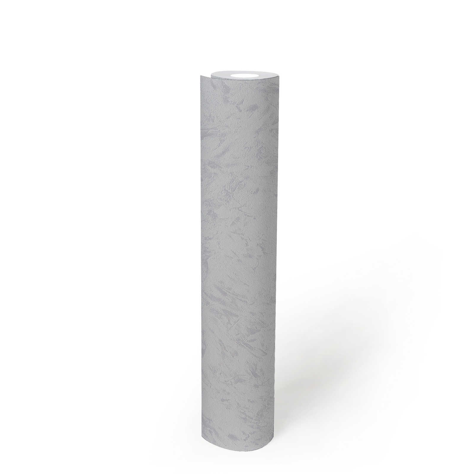            Einfarbige Mustertapete Wischputz-Optik – Grau, Violett
        