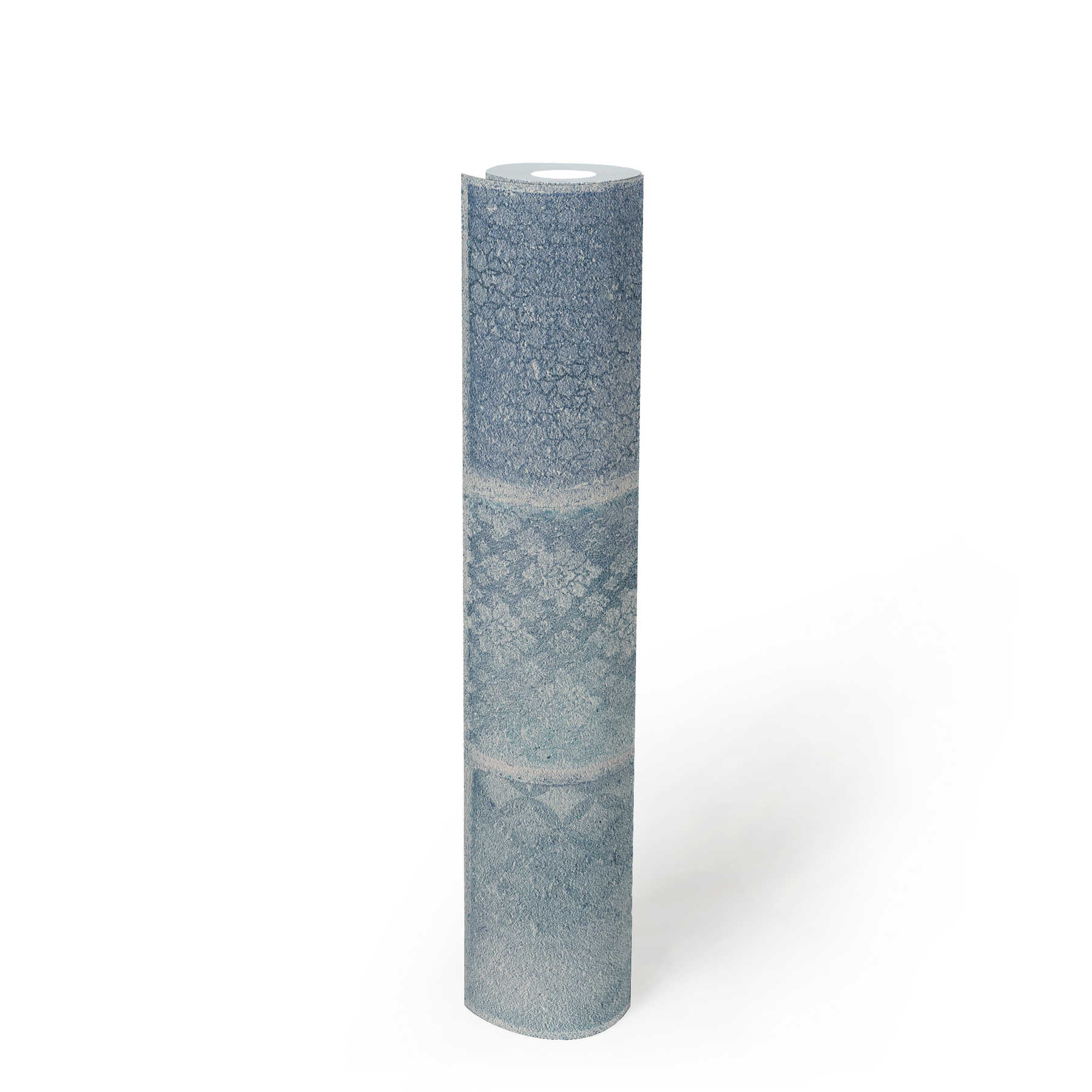             Tapete in Mosaik- und Fliesenoptik – Blau, Grau, Creme
        