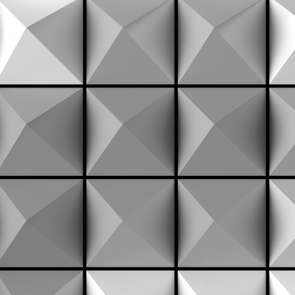             Futuristische 3D Fototapete – Vliestapete mit geometrischem Muster – Grau, Metallics
        