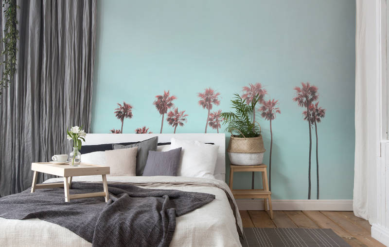 Bett, Wandbild, Palmen, Pflanzen, Sofa