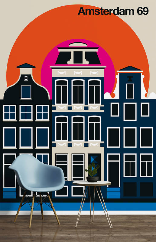 Wandbild, Amsterdam, Stadtansicht, Architektur, Abstrakt