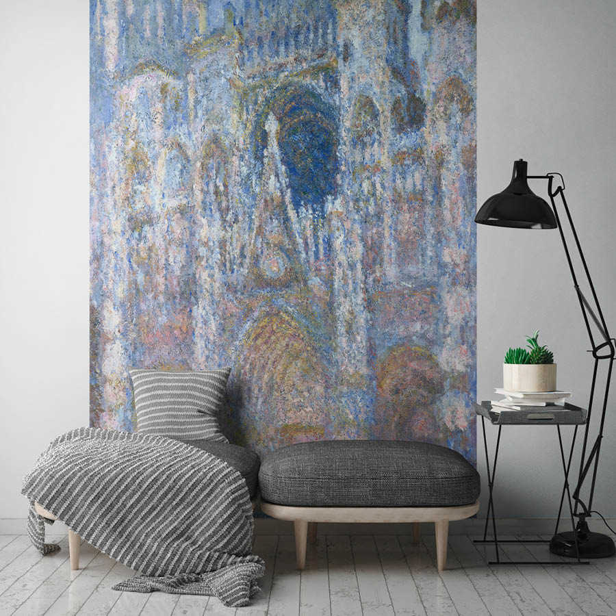 wandtapete, abstrakte wandkunst, blaues muster, wohnzimmerdeko, tapezierpaneel